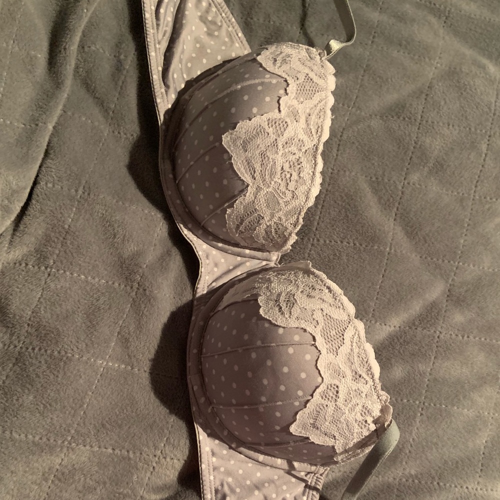 Gray with white candies push up bra